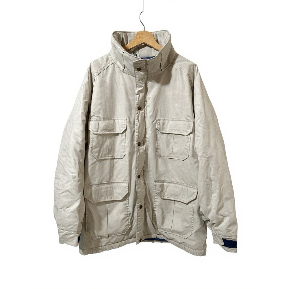 VTG Woolrich‎ Full Zip Field Jacket Adult XL Light Gray USA Made Workwear